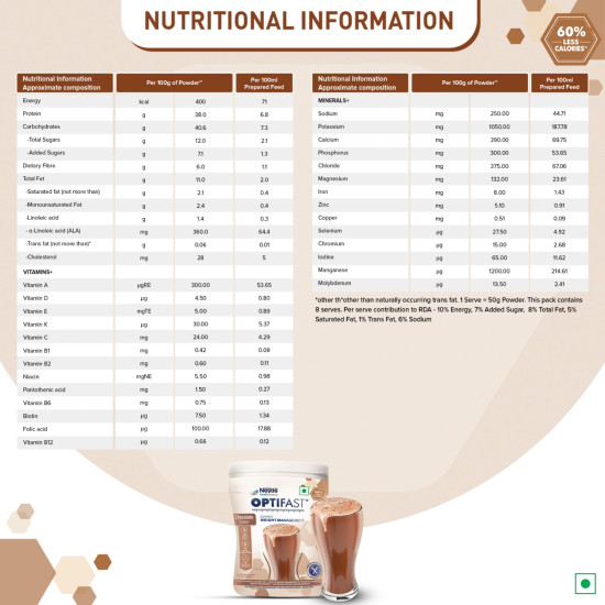 Nestle Optifast Weight Management Shake - Chocolate Flavour - Low GI Formula Nestle Optifast Weight Management Shake - Chocolate Flavour - Low GI Formula