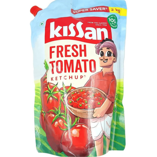 Kissan Fresh Tomato Ketchup 2 kg Pouch - Sweet & Tangy Real Tomatoes