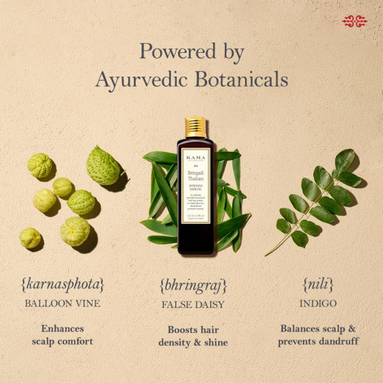 Kama Ayurveda Bringadi Intensive Hair Treatment Oil 50ml - Natural Hair Revitalization