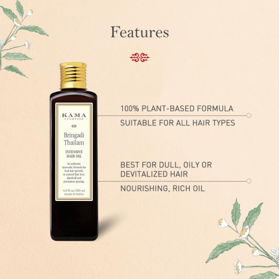 Kama Ayurveda Bringadi Intensive Hair Treatment Oil 50ml - Natural Hair Revitalization