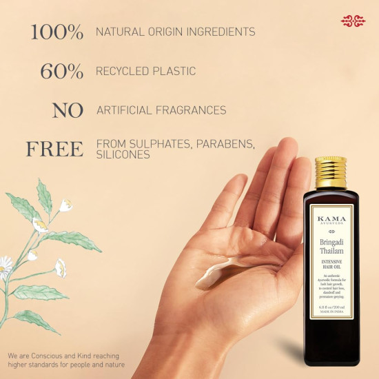 Kama Ayurveda Bringadi Intensive Hair Treatment Oil 50ml - Natural Hair Revitalization
