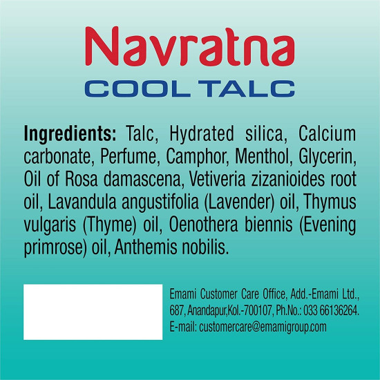 Navratna Cool Talc Active Deo - Body Odour Protection & Cooling Effect