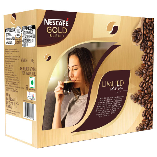 Nescafe Gold Blend Instant Coffee Powder - Limited Edition Pack with Free Glass Mug