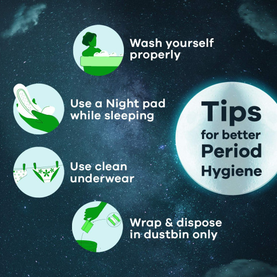 Whisper Bindazzz Night Sanitary Pads|4 thick Pads|XXXL|upto 0% Leaks|Suitable for Heavy Flow|75% Longer & Wider back|Comfortable Cushiony soft wings|40 cm Long|With disposable wrap