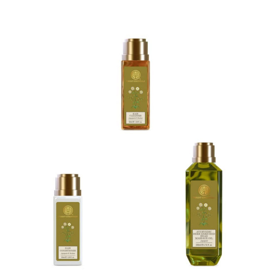 Forest Essentials Hair Conditioner & Cleanser Set - Ayurvedic Japapatti & Brahmi