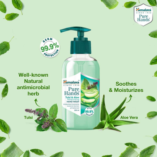 Himalaya Pure Hands Moisturizing Tulsi and Aloe Pump 250 ml - Deep Hydration