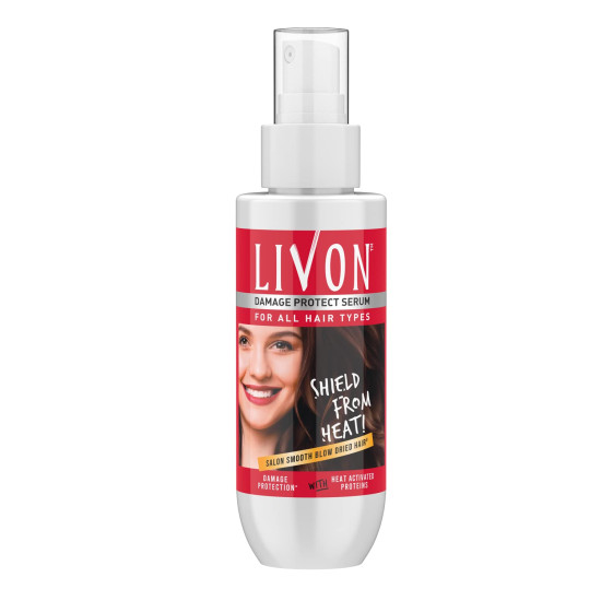 Livon Damage Protect Serum for Women & Men - Heat Protection & 2X Less Hair Breakage