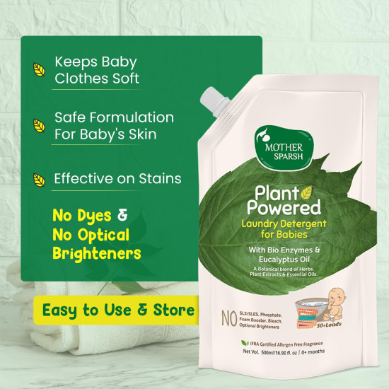 Mother Sparsh Baby Laundry Liquid Detergent - Plant-Powered & Hypoallergenic Mother Sparsh Baby Laundry Liquid Detergent - Plant-Powered & Hypoallergenic
