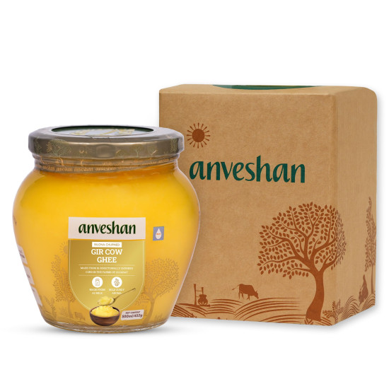 Anveshan A2 Gir Cow Desi Ghee 500ML - Traditional Bilona Method