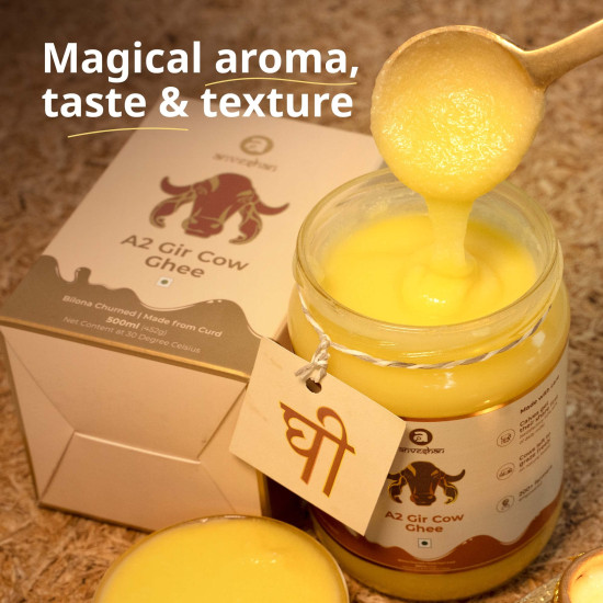 Anveshan A2 Gir Cow Desi Ghee 500ML - Traditional Bilona Method