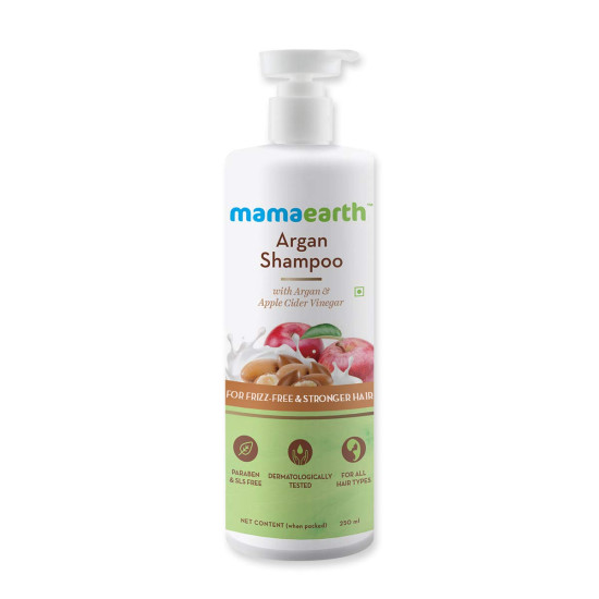 Mamaearth Argan & Apple Cider Vinegar Shampoo - Frizz-Free & Stronger Hair