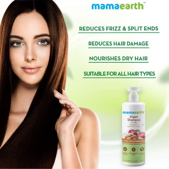 Mamaearth Argan & Apple Cider Vinegar Shampoo - Frizz-Free & Stronger Hair