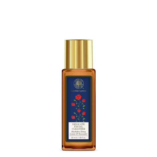 Forest Essentials Delicate Facial Cleanser - Saffron and Neem & Rosewater, Honey Lemon