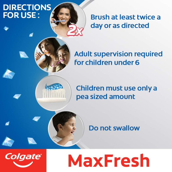 Colgate Max Fresh Blue Gel Anticavity Toothpaste - Peppermint Ice, Pack of 4