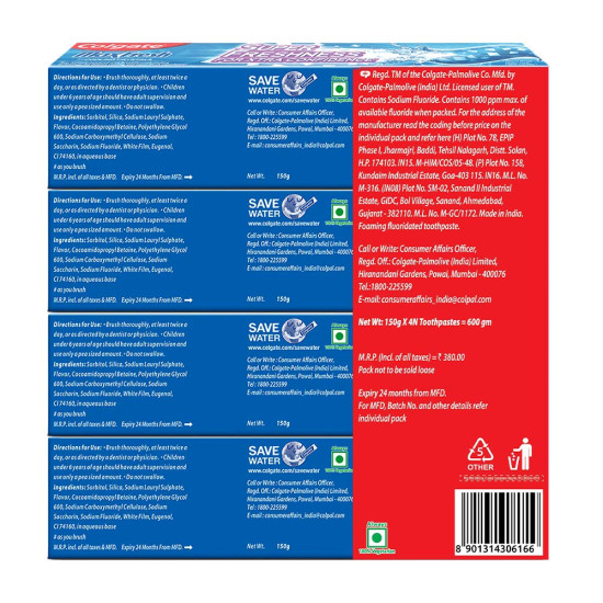 Colgate Max Fresh Blue Gel Anticavity Toothpaste - Peppermint Ice, Pack of 4