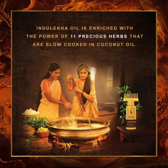 Indulekha Bringha Ayurvedic Hair Oil - Hair Fall Control with Amla & Coconut Oil