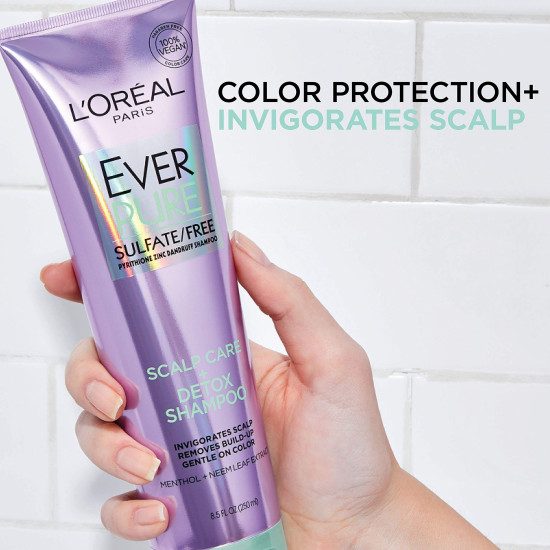L'Oreal Ever Pure Scalp Care+Detox Shampoo 250ml - Sulfate-Free Formula