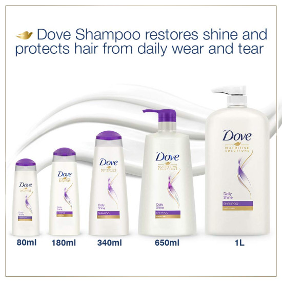 Dove Daily Shine Shampoo 1 Ltr - Nourishment and Shine