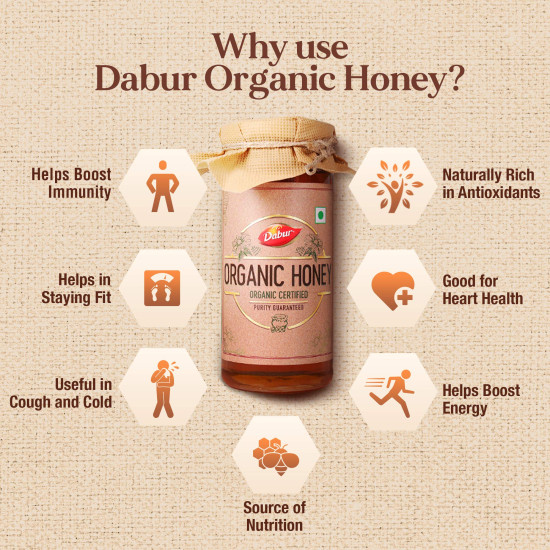 Dabur Organic Honey – 300g | 100% Pure and Natural | NPOP Organic Certified