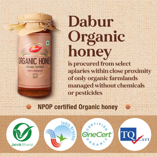 Dabur Organic Honey – 300g | 100% Pure and Natural | NPOP Organic Certified