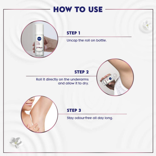 Nivea Deo Milk Sensitive Roll On for Women - 48-Hour Protection