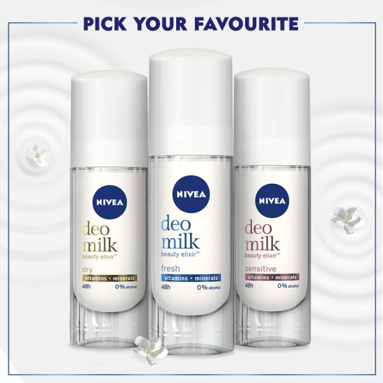 Nivea Deo Milk Sensitive Roll On for Women - 48-Hour Protection