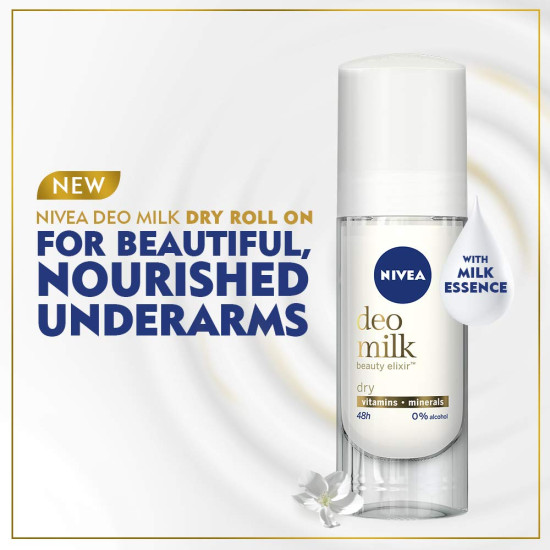 Nivea Deo Milk Dry Roll On For Women - 48-Hour Protection