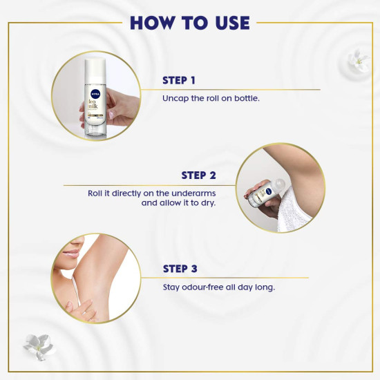 Nivea Deo Milk Dry Roll On For Women - 48-Hour Protection
