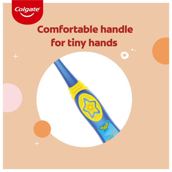 Colgate Kids Wonder Woman Extra-Soft Toothbrush - Ideal for 5+ Years