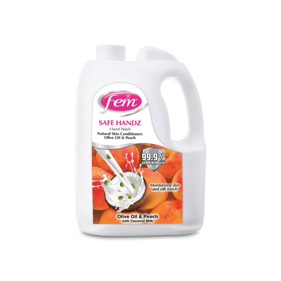 Fem Safe Handz Handwash - Kills Germs & Enriched with Peach & Olive Oil