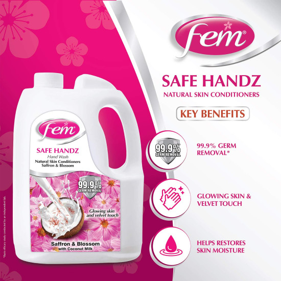 Fem Safe Handz Hand Wash - Enriched with Saffron & Coconut Milk