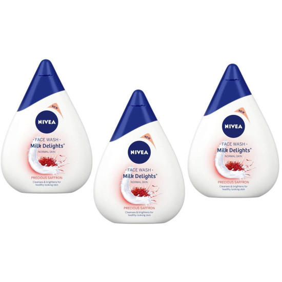 Nivea Milk Delights Precious Saffron Face Wash - Gentle Cleanser for Normal Skin