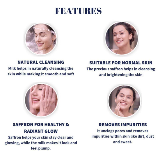 Nivea Milk Delights Precious Saffron Face Wash - Gentle Cleanser for Normal Skin