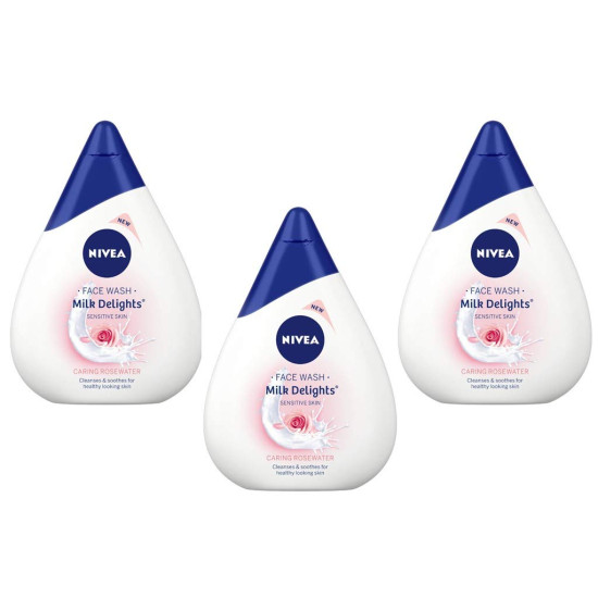 NIVEA Milk Delights Caring Rosewater Face Wash - For Sensitive Skin