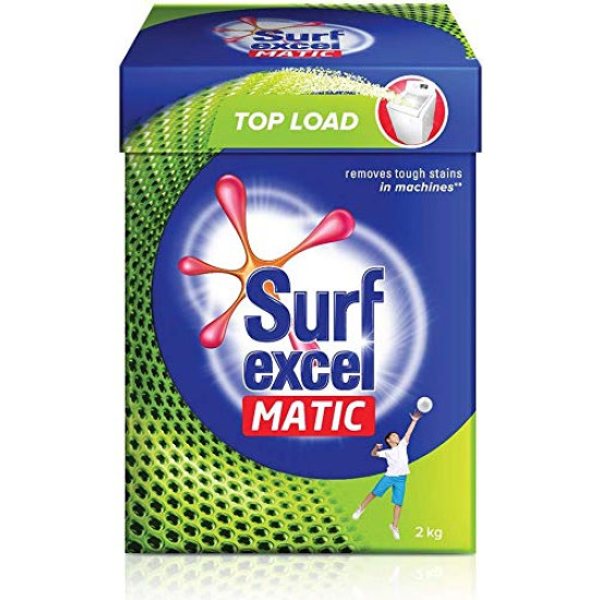 Surf Excel Matic Top Load Powder Detergent, 2kg - Tough Stain Removal
