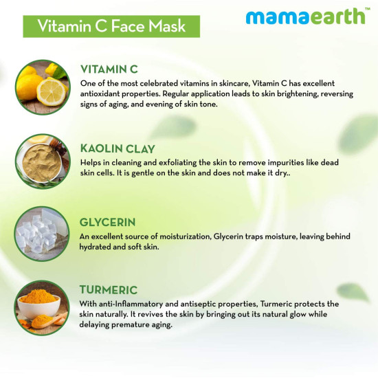 Mamaearth Vitamin C Face Mask - Skin Illumination with Kaolin Clay