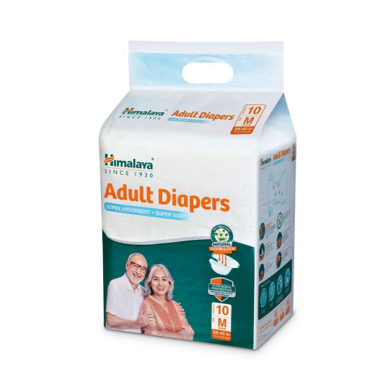 Himalaya Adult Diaper (M) 10's - Super Absorbent & Leak Proof