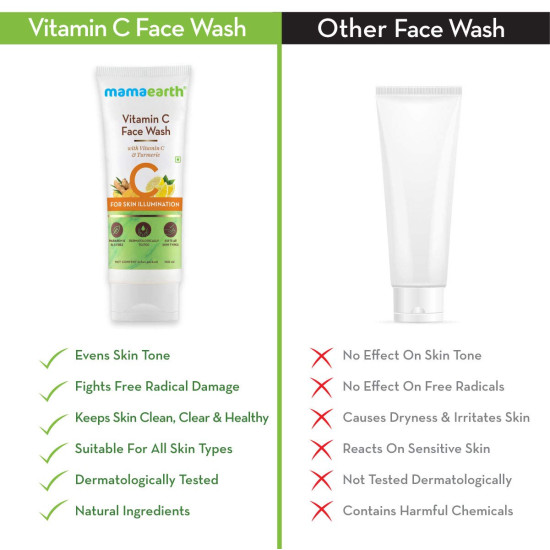 Mamaearth Vitamin C Face Wash with Turmeric - Skin Illumination