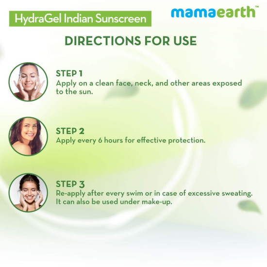 Mamaearth HydraGel Indian Sunscreen SPF 50 - Ultimate Sun Protection with Aloe Vera & Raspberry