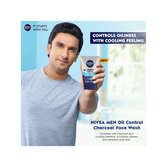 NIVEA MEN Oil Control Face Wash 50 g - Deep Cleansing for Oily Skin