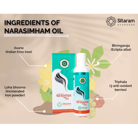 Sitaram Ayurveda Narasimham Herbal Hair Oil 100ml - Enriched with Bhringraj and Amla