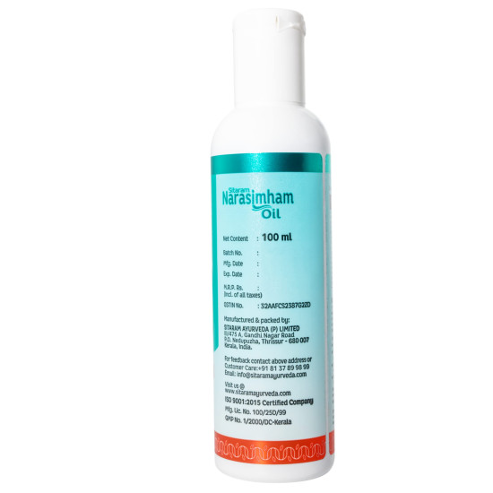 Sitaram Ayurveda Narasimham Herbal Hair Oil 100ml - Enriched with Bhringraj and Amla