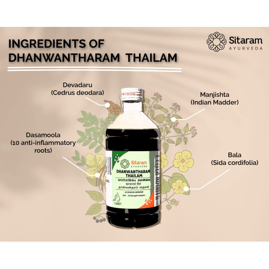 Sitaram Ayurveda Dhanwantaram Thailam 450ml - Sesame Based Ayurvedic Oil