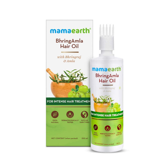 Mamaearth Bhring Amla Hair Oil - Promotes Hair Growth & Strengthens Hair Follicles