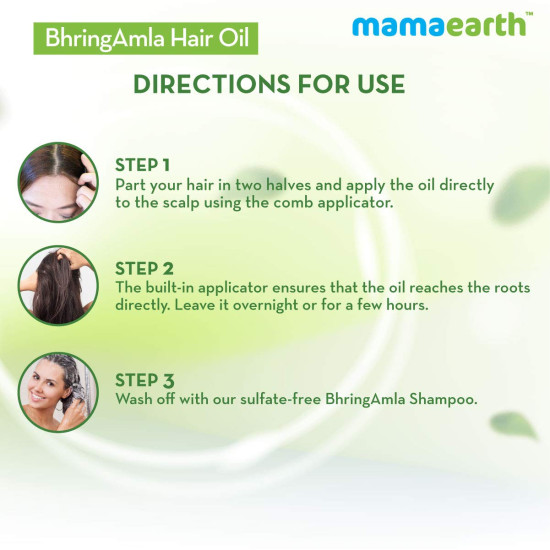 Mamaearth Bhring Amla Hair Oil - Promotes Hair Growth & Strengthens Hair Follicles