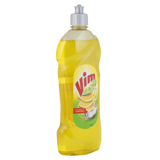 Vim Drop Dishwash Liquid - Yellow, 750ml - Advanced Grease Cutting