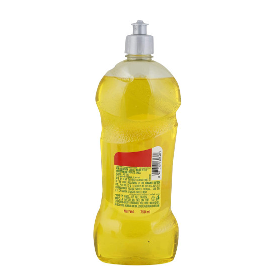 Vim Drop Dishwash Liquid - Yellow, 750ml - Advanced Grease Cutting