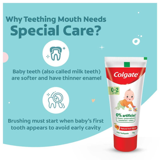 Colgate Kids Cavity Protection Toothpaste - Natural Fruit Flavour, Fluoride Free Colgate Kids Cavity Protection Toothpaste - Natural Fruit Flavour, Fluoride Free