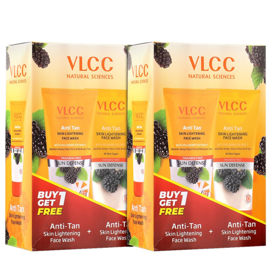 VLCC Anti Tan Skin Lightening Face Wash - Mulberry & Orange Peel Extract