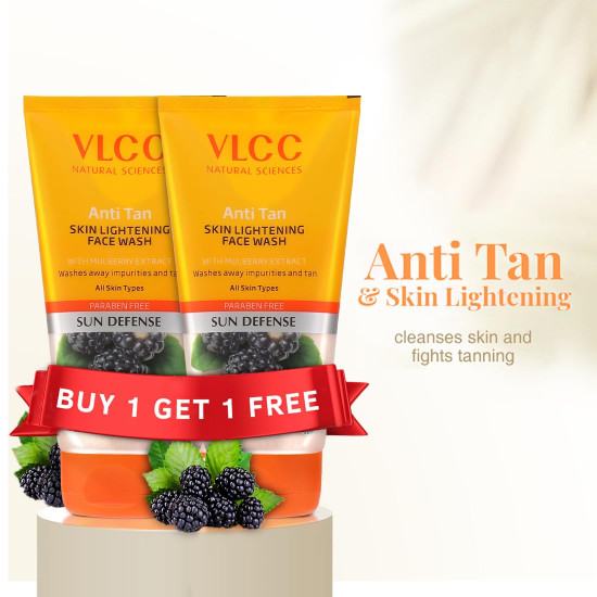 VLCC Anti Tan Skin Lightening Face Wash - Mulberry & Orange Peel Extract